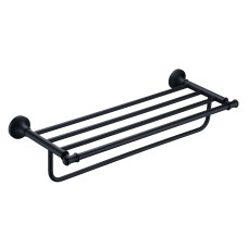 ESTANTE TOALLA DOBLE NEGRO MATTE CLASICA