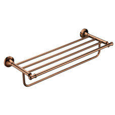 ESTANTE TOALLA DOBLE ROSE GOLD CLASICA