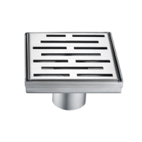 Desagüe de Piso Dawn 13x13 cm en Acero Inoxidable – Diseño Moderno con Rejilla - Acabado Satinado LAN050504