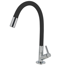GRIFO ECOSLIM FLEXIBLE FRIO COLOR CROMADO CON NEGRO