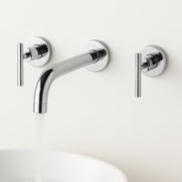 GRIFO MEZCLADOR YORK DE PARED EN COLOR CROMADA 