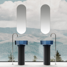 LAVABO PEDESTAL BORGHI CON 500*500*900MM COLOR BLUE*BLACK