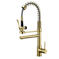 GRIFO COCINA PULL-OUT DOBLE DORADO CARL