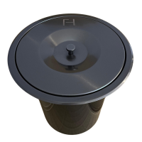 BASURERO SLIMBIN REDONDA 25CM GUN BLACK