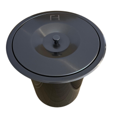 BASURERO SLIMBIN REDONDA 25CM GUN BLACK