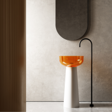 LAVABO PEDESTAL ALBUME FH-Z323T 450*450*900MM COLOR ORANGE*WHITE
