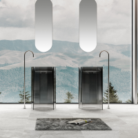 LAVABO PEDESTAL VITREO 500*500*900 COLOR NEGRO 