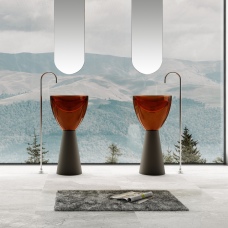 LAVABO PEDESTAL ALBUME FH-Z361T 450*450*900MM COLOR BROWN*BLACK