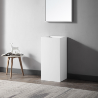 LAVABO PEDESTAL MARBLE  480*480*850 COLOR BLANCO MATE