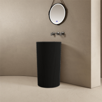 LAVABO PEDESTAL RAVENA CON 500*500*850MM COLOR NEGRO MATTE V-GROOVE
